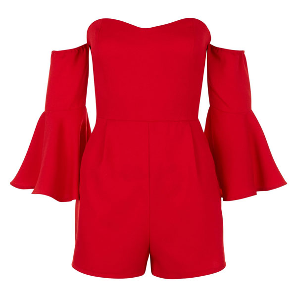 perfect-party-fashion-influence-red-bardot-neck-frill-trim-playsuit