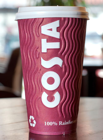Costa Coffee to recycle equivalent of all its takeaway cups Costa Coffee to recycle equivalent of all its takeaway cups